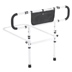 VEVOR Bed Rails for Elderly Adults, 180° Foldable Bed Assist Rails for Seniors, 450LBS Loading Bed Side Rails Bed Cane with 4-Level Adjustable Handle, Storage Pocket Fits King Queen Full Twin Bed