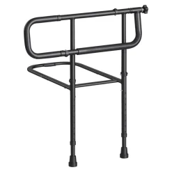 VEVOR Bed Rails for Elderly Adults Folding Bed Side Rail with Floor Support, Length & Height Adjustable, High-Strength Steel Bedside Assist Cane, Fits King Queen Full Twin Bed, 300LBS Strong Capacity
