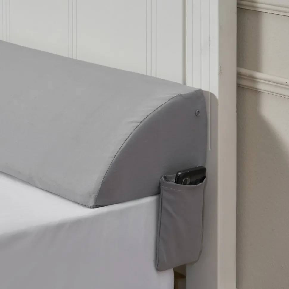 VEVOR Bed Wedge Pillow for Headboard, King Size, 72"x10"x6" Bed Gap Filler, Fill 0-7" Gap Between Headboard and Mattress, 25D Foam Mattress Wedge Headboard Pillow with Side Pocket, for Backrest, Gray