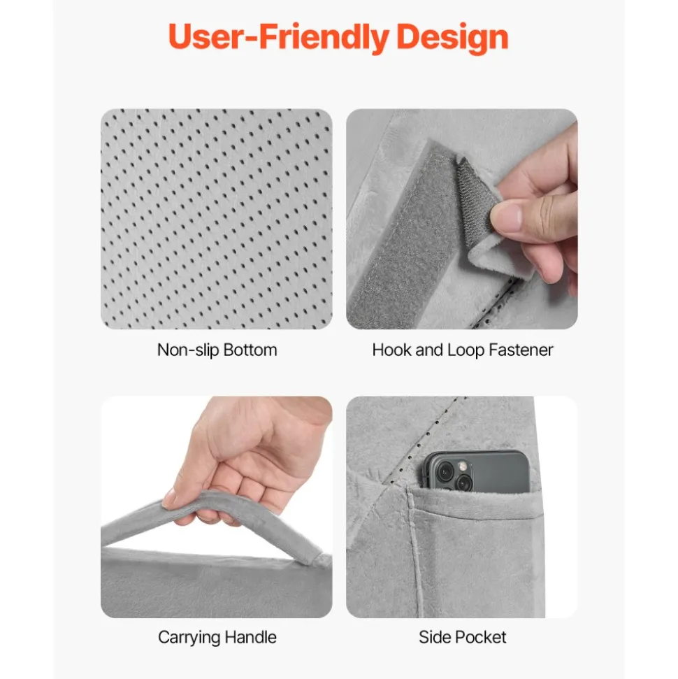 VEVOR Bed Wedge Pillow for Sleeping, Adjustable Orthopedic Bed Wedge, 25D High-Density Foam Filling & Soft Washable Cover, Post Surgery Pillow for Acid Reflux, Back Pain, Snoring Relief, Light Grey