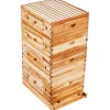 VEVOR Bee Hive 40 Frame Bee Hives Starter Kit, Beeswax Coated Fir Wood, 2 Deep + 2 Medium Bee Boxes Langstroth Beehive Kit, Transparent Acrylic Windows with Foundations for Beginners Pro Beekeepers