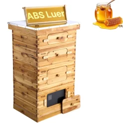 VEVOR Bee Hive 40 Frame Bee Hives Starter Kit, Beeswax Coated Fir Wood, 2 Deep + 2 Medium Bee Boxes Langstroth Beehive Kit, Transparent Acrylic Windows with Foundations for Beginners Pro Beekeepers