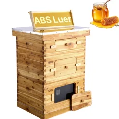 VEVOR Bee Hive 20 Frame Bee Hives Starter Kit, Beeswax Coated Fir Wood, 1 Deep + 1 Medium Bee Boxes Langstroth Beehive Kit, Transparent Acrylic Windows with Foundations for Beginners Pro Beekeepers