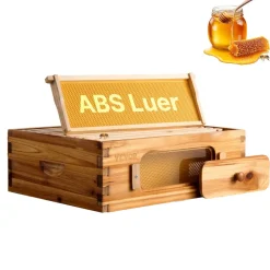 VEVOR Bee Hive Medium Box Starter Kit, 100% Beeswax Coated Natural Fir Wood, Langstroth Beehive Kit with 10 Frames and Foundations, Transparent Acrylic Bee Windows for Beginners and Pro Beekeepers