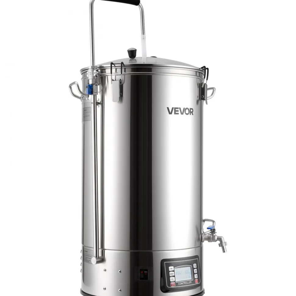 VEVOR Beer Brewing Equipment, 16 Gal/60L Beer Maker with Anti-Burn Pump and Wort Chiller,3000W All-in-One Home Brewing Kit with Digital Control, Recipe Memory & Timer, Removable mesh strainer