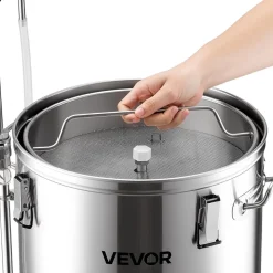VEVOR Beer Brewing Equipment, 16 Gal/60L Beer Maker with Anti-Burn Pump and Wort Chiller,3000W All-in-One Home Brewing Kit with Digital Control, Recipe Memory & Timer, Removable mesh strainer