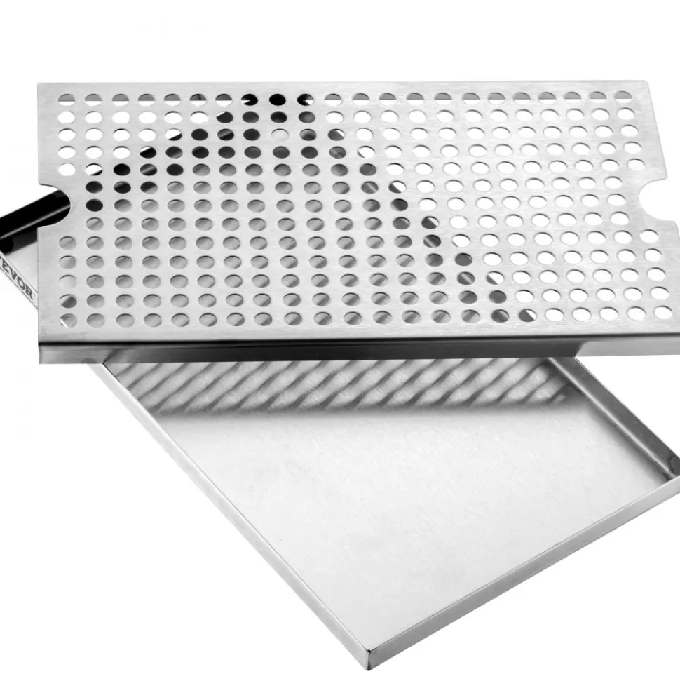 VEVOR Beer Drip Tray, 304 Stainless Steel Kegerator Drip Trays with 4 Non-Slip Rubber Pads and Detachable Cover, Heat / Cold Resistant Beer Tower Drip Pan for Bar Restaurant Coffee Shop Home