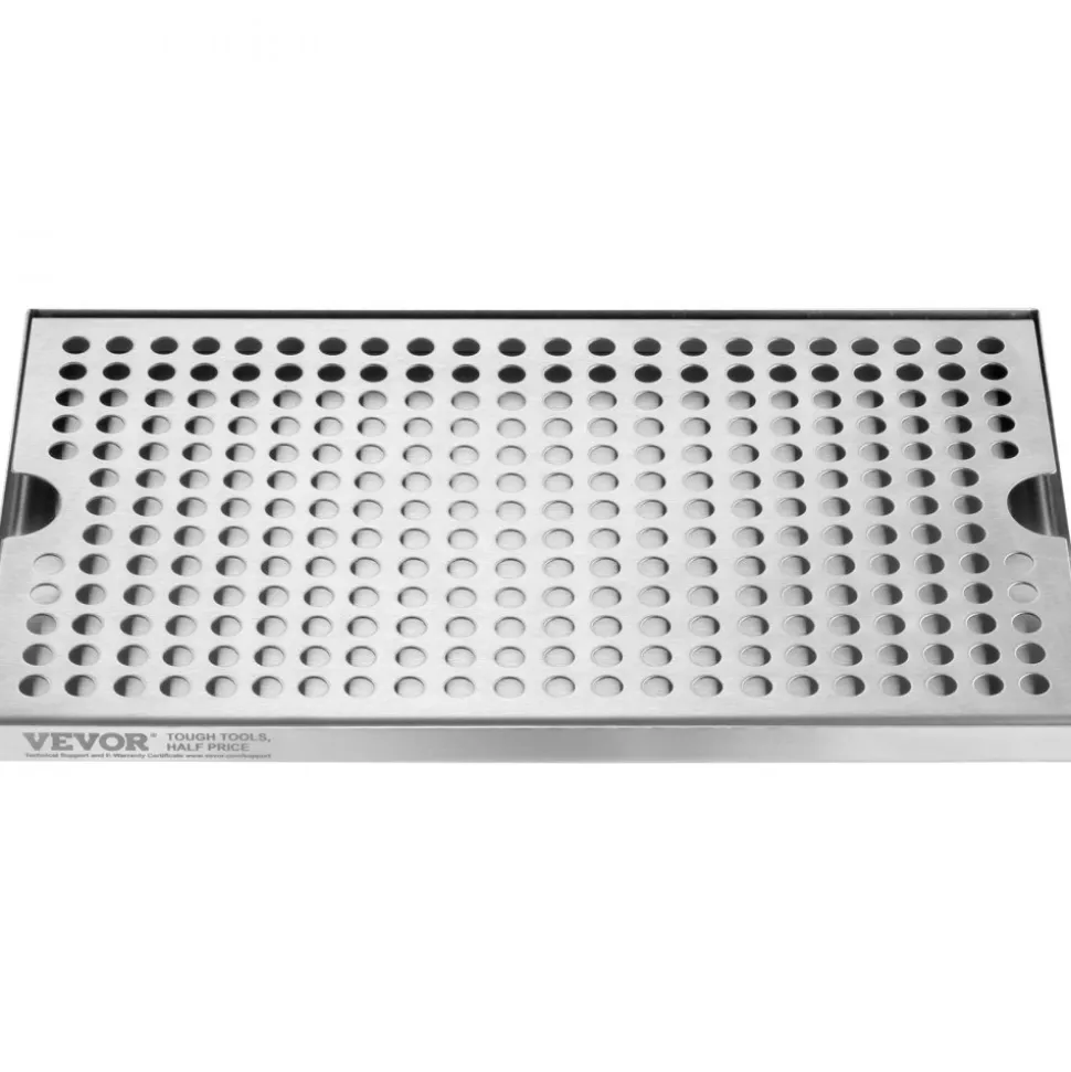VEVOR Beer Drip Tray, 304 Stainless Steel Kegerator Drip Trays with 4 Non-Slip Rubber Pads and Detachable Cover, Heat / Cold Resistant Beer Tower Drip Pan for Bar Restaurant Coffee Shop Home