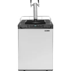 VEVOR Beer Kegerator, Dual Tap Draft Beer Dispenser, Full Size Keg Refrigerator With Shelf, CO2 Tank(No Gas), Drip Tray & Rail, 23°F- 82.4°F Temperature Control, 162L, Silver