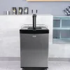 VEVOR Beer Kegerator, Dual Tap Draft Beer Dispenser, Full Size Keg Refrigerator With Shelves, CO2 Cylinder, Drip Tray & Rail, 32°F- 75.2°F Temperature Control, Holds 1/6, 1/4, 1/2 Barrels, Black