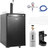 VEVOR Beer Kegerator, Single Tap Draft Beer Dispenser, Full Size Keg Refrigerator with Shelves, CO2 Cylinder, Drip Tray & Rail, 32°F- 50°F Temperature Control, Holds 1/6, 1/4, 1/2 Barrels, Black