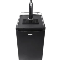 VEVOR Beer Kegerator, Single Tap Draft Beer Dispenser, Full Size Keg Refrigerator with Shelves, CO2 Cylinder, Drip Tray & Rail, 32°F- 50°F Temperature Control, Holds 1/6, 1/4, 1/2 Barrels, Black