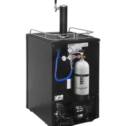 VEVOR Beer Kegerator, Single Tap Draft Beer Dispenser, Full Size Keg Refrigerator with Shelves, CO2 Cylinder, Drip Tray & Rail, 32°F- 50°F Temperature Control, Holds 1/6, 1/4, 1/2 Barrels, Black