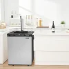VEVOR Beer Kegerator, Single Tap Draft Beer Dispenser, Full Size Keg Refrigerator With Shelf, CO2 Tank(No Gas), Drip Tray & Rail, 23°F- 82.4°F Temperature Control, 162L, Silver