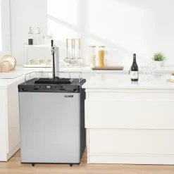 VEVOR Beer Kegerator, Single Tap Commercial Draft Beer Dispenser for D system, Refrigerator With Shelves, Hold 1 Sixth Keg, 2.5lbs CO2 Tank, 92L