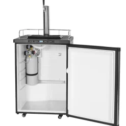 VEVOR Beer Kegerator, Single Tap Draft Beer Dispenser, Full Size Keg Refrigerator With Shelf, CO2 Tank(No Gas), Drip Tray & Rail, 23°F- 82.4°F Temperature Control, 162L, Silver