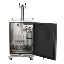 VEVOR Beer Kegerator, Triple Tap Commercial Draft Beer Dispenser for D system, Full Size Keg Refrigerator with 5lbs CO2 Tank, Hold 3 Sixth / 2 Slim / 3 Ball lock keg, 160L