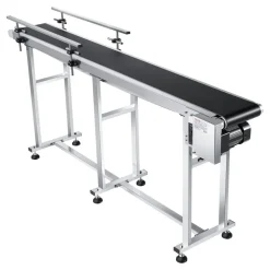 VEVOR Belt Conveyor, 71 x 7.8 inch Conveyor Table, Heavy Duty Stainless Steel Motorized Belt Conveyor for Inkjet Coding Applications Powered PVC Belt Anti-Static Adjustable Speed (Double Guardrail)