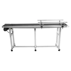 VEVOR Belt Conveyor, 71 x 7.8 inch Conveyor Table, Heavy Duty Stainless Steel Motorized Belt Conveyor for Inkjet Coding Applications Powered PVC Belt Anti-Static Adjustable Speed (Double Guardrail)
