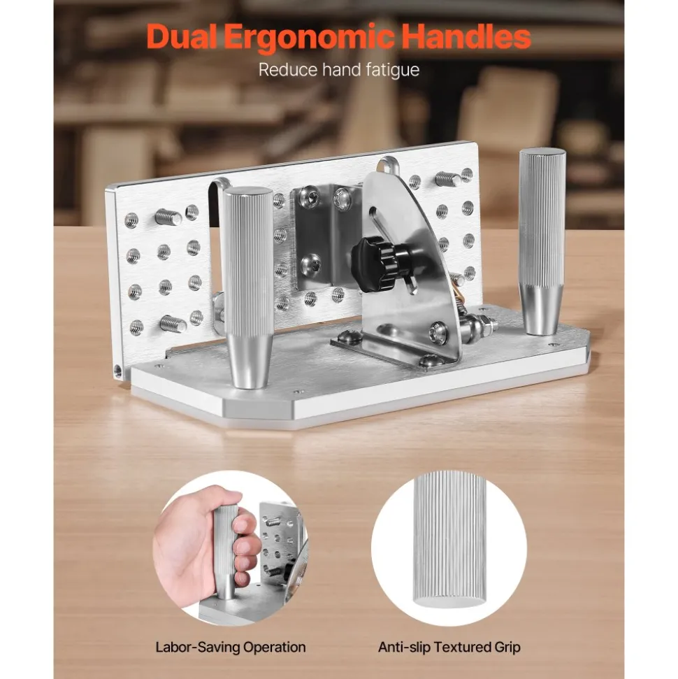 VEVOR Belt Grinder Knife Jig, 85° - 115° Adjustable Belt Sander Knife Sharpening Jig with Dual Handles, 7.68" Long Sharpener Locator Compatible with Bench Grinders, Sharpening Machines