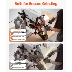 VEVOR Belt Grinder Sander with VFD, 72 x 2-Inch Variable Speed Belt Polisher, 1500W Knife Making Machine with 3 Grinding Modes & 3PCS Sanding Belts for Metalworking, Compatible with 72