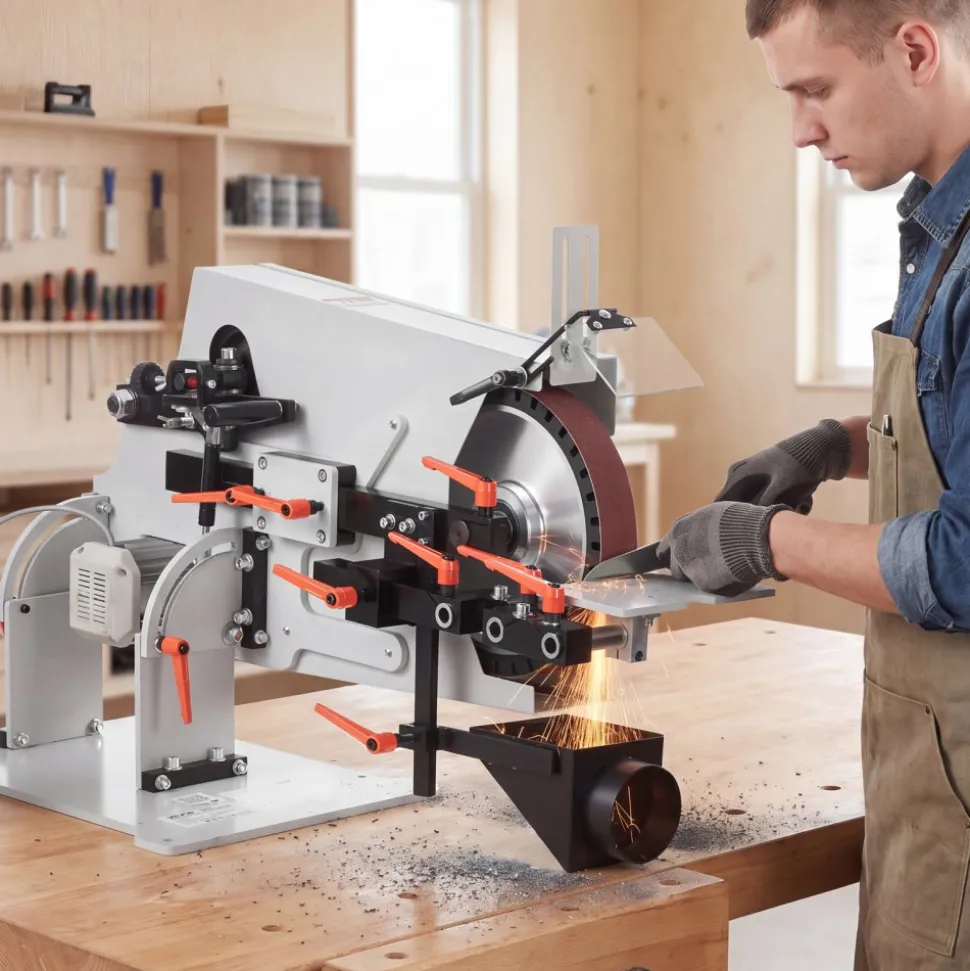 VEVOR Belt Grinder Sander with VFD, 72 x 2-Inch Variable Speed Belt Polisher, 1500W Knife Making Machine with 3 Grinding Modes & 3PCS Sanding Belts for Metalworking, Compatible with 72"-82" * 2" Belts
