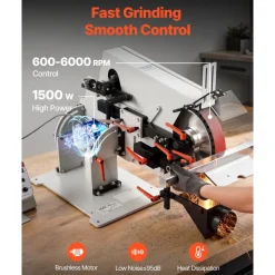 VEVOR Belt Grinder Sander with VFD, 72 x 2-Inch Variable Speed Belt Polisher, 1500W Knife Making Machine with 3 Grinding Modes & 3PCS Sanding Belts for Metalworking, Compatible with 72