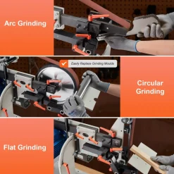 VEVOR Belt Grinder Sander, 72 x 2-Inch Variable Speed Belt Polisher with VFD, 1500W Knife Sharpener with 3 Grinding Moulds & 3PCS Sanding Belts for Metalworking, Compatible with 72