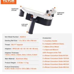 VEVOR Belt Sander Adapter for Angle Grinder, Pipe or Tube Sanding Attachment with 5/8-11