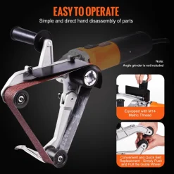 VEVOR Belt Sander Adapter for Angle Grinder, Pipe or Tube Sanding Attachment with 5/8-11