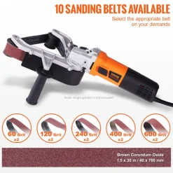 VEVOR Belt Sander Adapter for Angle Grinder, Pipe or Tube Sanding Attachment with 5/8-11