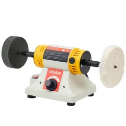 VEVOR Bench Buffer Polisher, 1/2HP Polishing Buffing Machine, 0 to 8000RPM Benchtop Polisher Grinder with 4