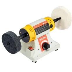 VEVOR Bench Buffer Polisher, 1/2HP Polishing Buffing Machine, 0 to 8000RPM Benchtop Polisher Grinder with 4