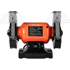 VEVOR Bench Grinder, 6-inch Single Speed Bench Grinder, 3450RPM High-Speed Table Grinders with 250W 2.1A Induction Motor, 36/60-Grit Grinding Wheels & LED Work Light for Fast Sharpening Grinding