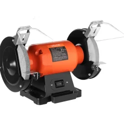 VEVOR Bench Grinder, 8-inch Single Speed Bench Grinder, 3450RPM High-Speed Table Grinders with 750W 6.2A Induction Motor, 36/60-Grit Grinding Wheel & Adjustable Eye Shield for Fast Sharpening Grinding