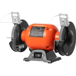 VEVOR Bench Grinder, 6-inch Single Speed Bench Grinder, 1750RPM Low-Speed Table Grinders with 250W 2A Induction Motor, 36/60-Grit Grinding Wheels & Adjustable Tool Rest for Precise Sharpening Grinding