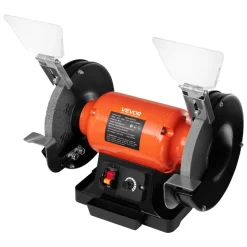 VEVOR Bench Grinder, 8-inch Variable Speed Bench Grinder, 2000-3450RPM Table Grinders with 550W 5.0A Induction Motor, 36/60-Grit Grinding Wheel & Adjustable Eye Shield for Sharpening Grinding