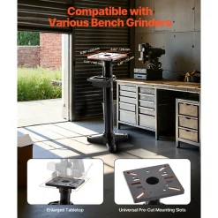 VEVOR Bench Grinder Stand, Heavy-Duty Bench Grinder and Vise Floor Pedestal with 10.6