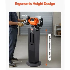 VEVOR Bench Grinder Stand, Heavy-Duty Bench Grinder and Vise Floor Pedestal with 11