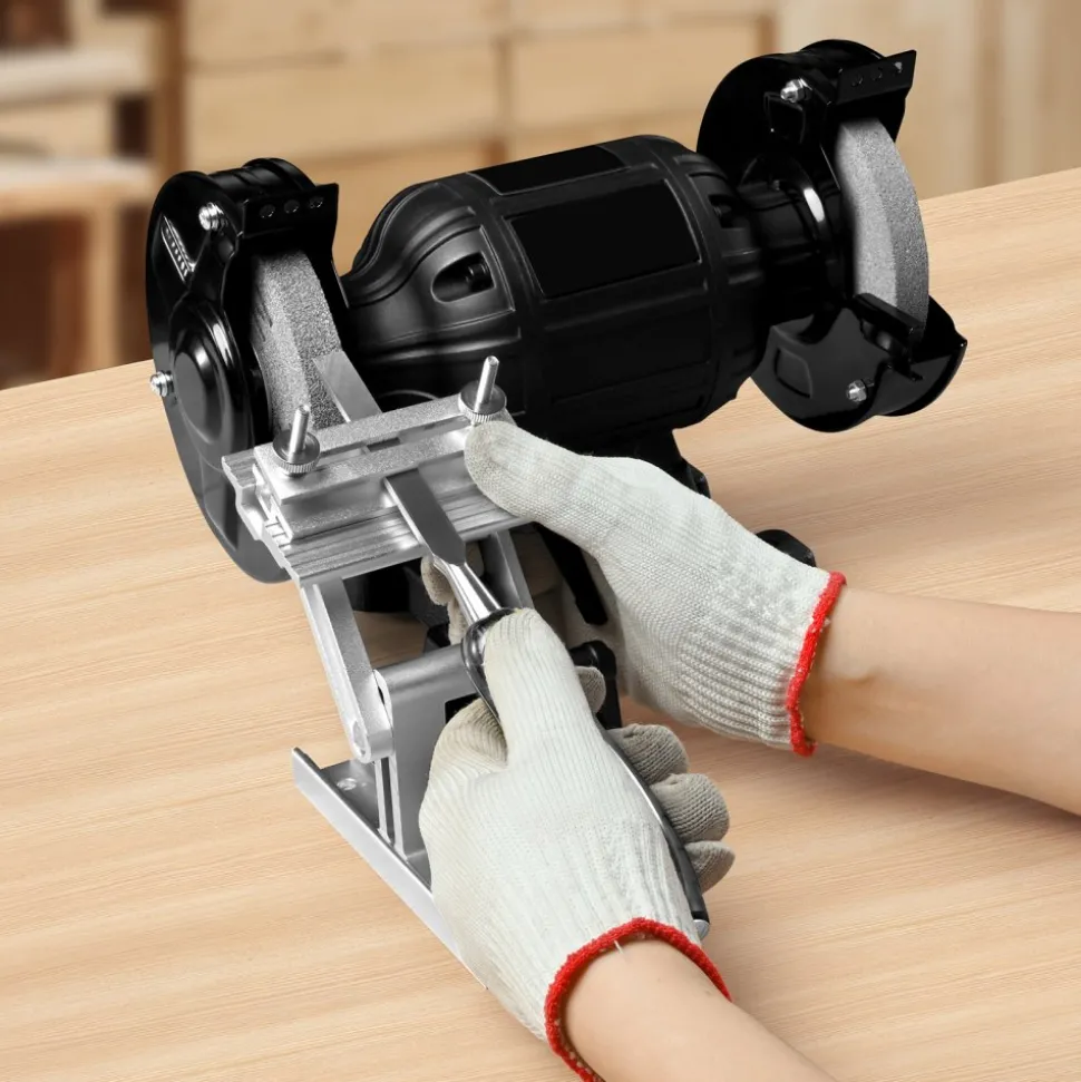 VEVOR Bench Grinder Tool Rest, Adjustable Replacement Tool Rest Sharpening Jig for 6" or 8" Bench Grinder - with Flat Miter Slide for 0 - 2.5 inch Wide Blades and Chisels