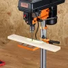 VEVOR Benchtop Drill Press, 3.2 Amp, 5-Speed Adjustable Drill Press with 650/1050/1800/2350/3100 RPM, 10-inch Swing, Cast Iron Frame, 0-45° Tiltling Worktable, Work Light, for Drilling Wood & Metal