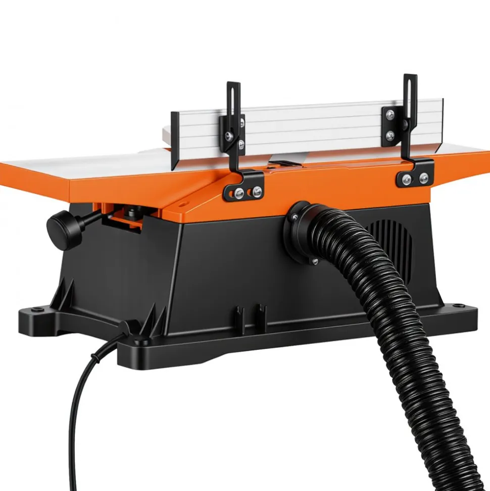 VEVOR Benchtop Jointer, 6 in, 2 HP 12000 RPM Bench Top Wood Jointer, with Straight Cutterhead, 2 HSS Blades, 6 x 23 in Cast Aluminum Table, Up to 1/8 in Depth, Adjustable Fence, for Woodworking DIY