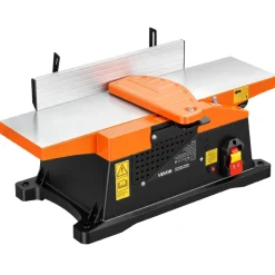 VEVOR Benchtop Jointer, 6 in, 2 HP 12000 RPM Bench Top Wood Jointer, with Straight Cutterhead, 2 HSS Blades, 6 x 23 in Cast Aluminum Table, Up to 1/8 in Depth, Adjustable Fence, for Woodworking DIY
