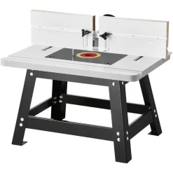 VEVOR Benchtop Router Table, 24 in x 15.7 in, Bench Top Routing Table with Adjustable Fence, MDF Top, Sturdy Metal Base, 2-1/2 in Dust Collection Port, Compatible with Routes & Various Drill Bits