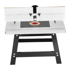 VEVOR Benchtop Router Table, 24 in x 15.7 in, Bench Top Routing Table with Adjustable Fence, MDF Top, Sturdy Metal Base, 2-1/2 in Dust Collection Port, Compatible with Routes & Various Drill Bits