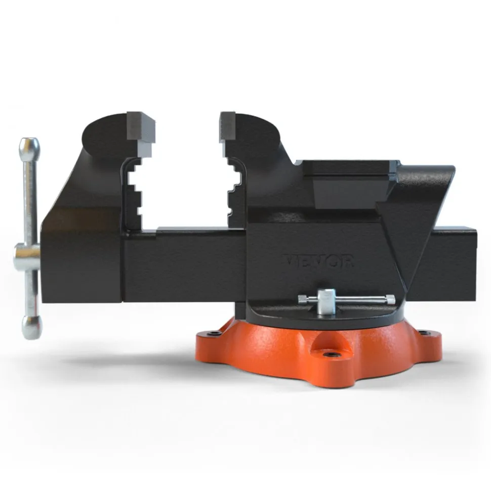 VEVOR Bench Vise, 6-inch Jaw Width 5.9-inch Jaw Opening, 360-Degree Swivel Locking Base Multipurpose Vise with Anvil, Heavy Duty Ductile Iron Workbench Vise with Bolts & Nuts, for Drilling, Pipe Cutti