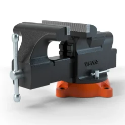 VEVOR Bench Vise, 6-inch Jaw Width 5.9-inch Jaw Opening, 360-Degree Swivel Locking Base Multipurpose Vise with Anvil, Heavy Duty Ductile Iron Workbench Vise with Bolts & Nuts, for Drilling, Pipe Cutti
