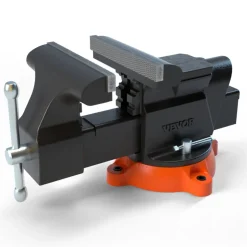 VEVOR Bench Vise, 6-inch Jaw Width 5.9-inch Jaw Opening, 360-Degree Swivel Locking Base Multipurpose Vise with Anvil, Heavy Duty Ductile Iron Workbench Vise with Bolts & Nuts, for Drilling, Pipe Cutti