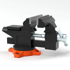 VEVOR Bench Vise, 4.5-inch Jaw Width 3.3-inch Jaw Opening , 240-Degree Swivel Locking Base Multipurpose Vise with Anvil, Heavy Duty Cast Iron Workbench Vise with Bolts & Nuts, for Drilling, Pipe Cutti