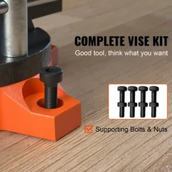 VEVOR Bench Vise, 4.5-inch Jaw Width 3.3-inch Jaw Opening , 240-Degree Swivel Locking Base Multipurpose Vise with Anvil, Heavy Duty Cast Iron Workbench Vise with Bolts & Nuts, for Drilling, Pipe Cutti